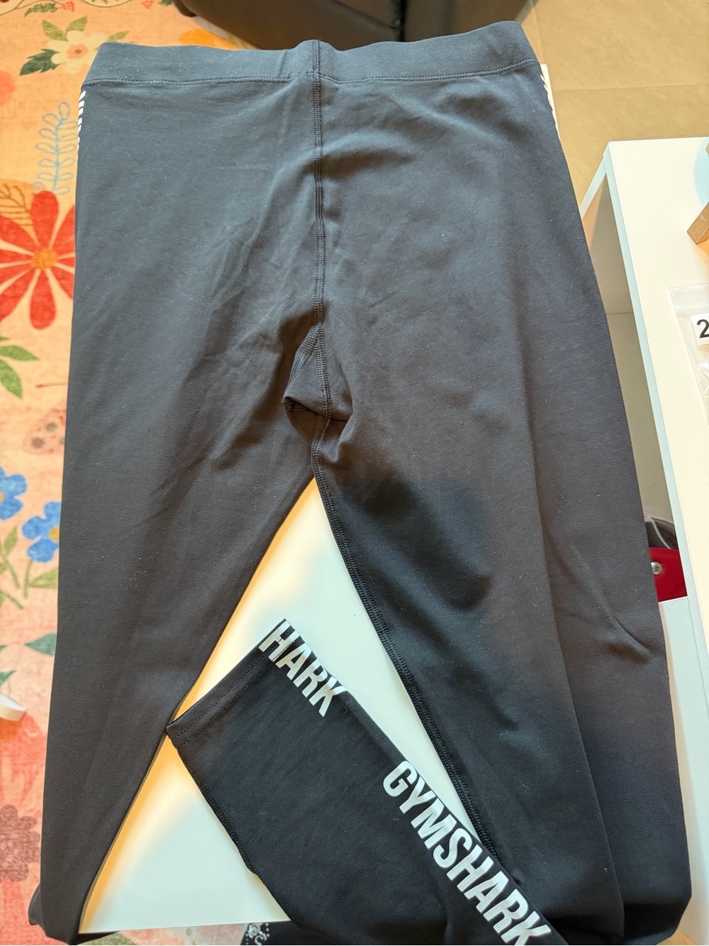 Gymshark Black Leggings with White Logo